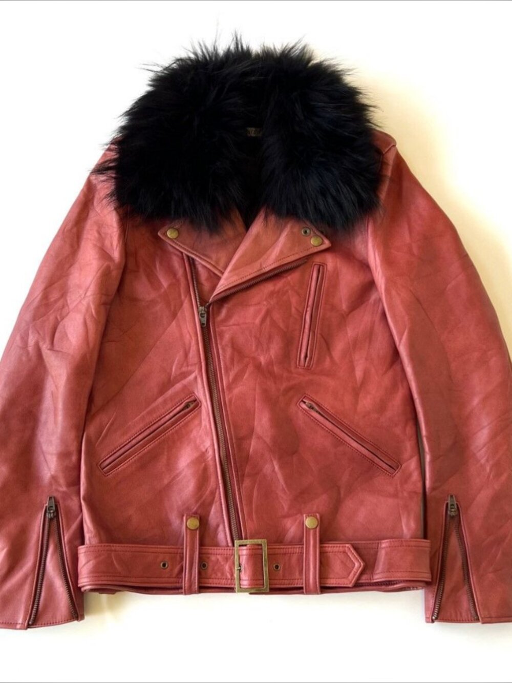 RARE VINTAGE Men Japanese Leather Jacket ༻